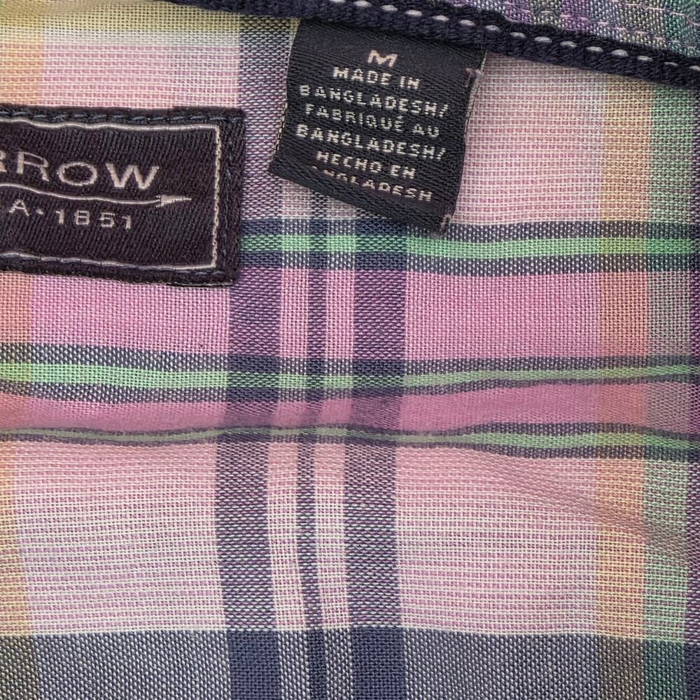 Arrow Men’s Plaid Button-Down Shirt Medium Long Sleeve Multicolor Casual Classic - Picture 3 of 14